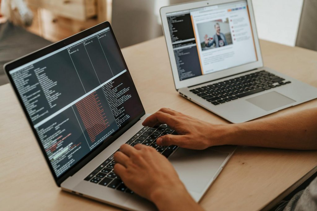 Working with two laptops, ensuring to avoid bad code.