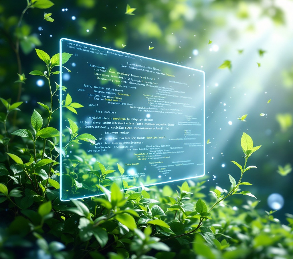 Green Software Development hologram in nature.