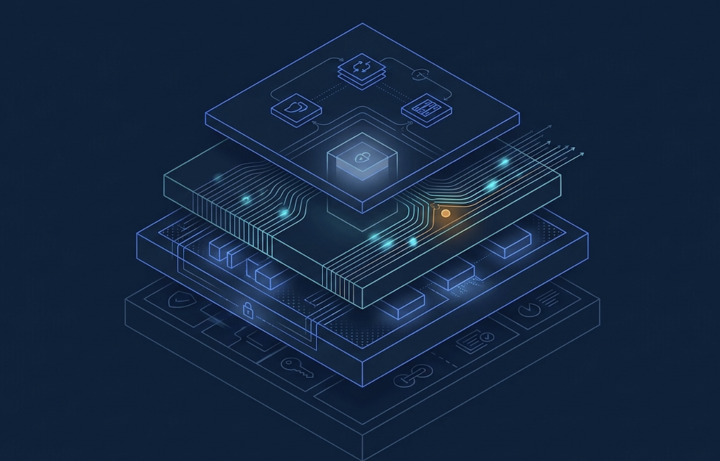 Lasting Dynamics 荣膺 2026 年金融服务最佳网络安全公司第 2 名 Layered security architecture for a bank or fintech: compliance baseline, security-by-design, AI-first defence and tested resilience