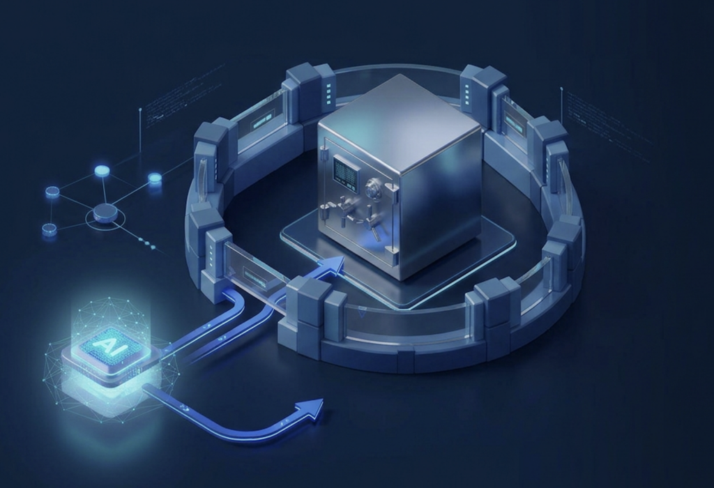 Lasting Dynamics Named #1 AI Development Company for Fintech (2026) 1 AI development company for fintech: a central AI core scoring real-time payments and fraud signals inside secure deterministic guardrails