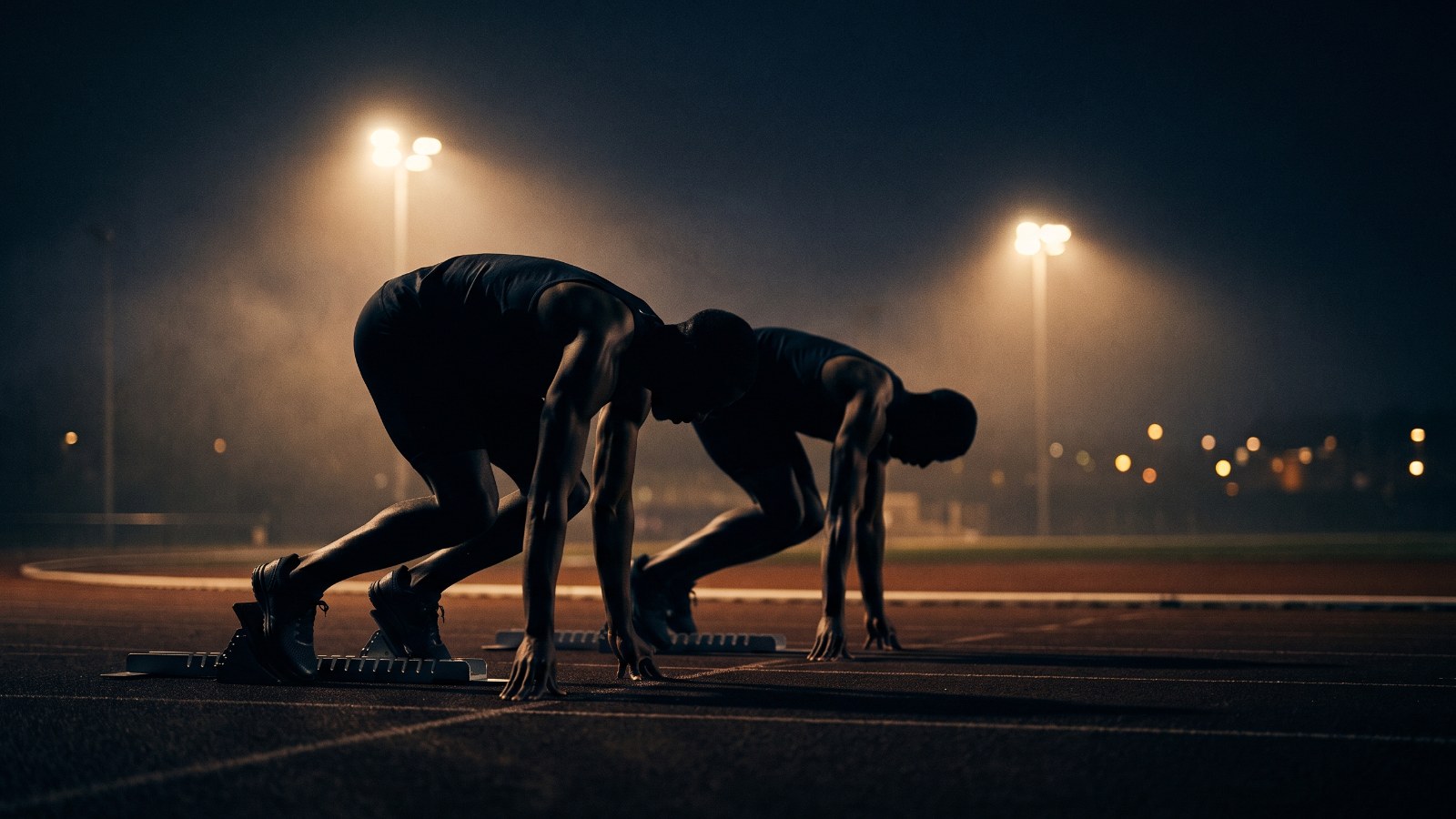 AI benchmarks at the starting blocks: sprinters under floodlights before a night race
