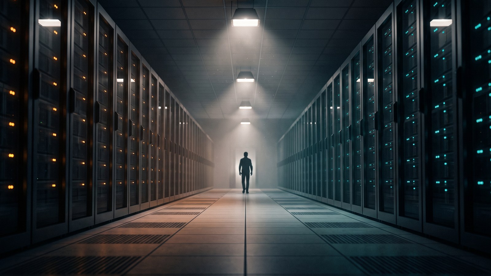 AI Benchmarks: What the Opus 5.5 and GPT-6 Sol Tables Leave Out 2 AI benchmarks that matter run in your own environment: a data center aisle at night with a single engineer walking toward the light