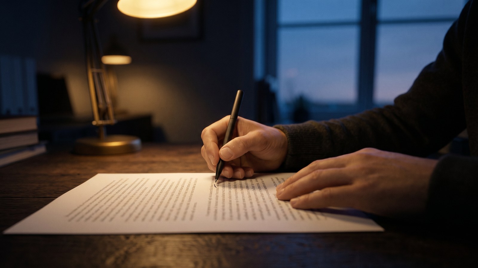 AI Governance: 5 Decisions Every Company Should Make Now 2 A person checking a printed draft with a pen before it leaves the company