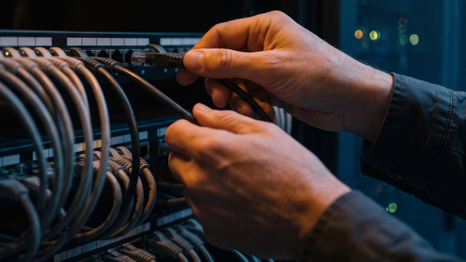 Sovereign AI for Business: 4 Questions That Really Matter 2 Sovereign AI means being able to switch: hands moving a cable to a different port on a patch panel